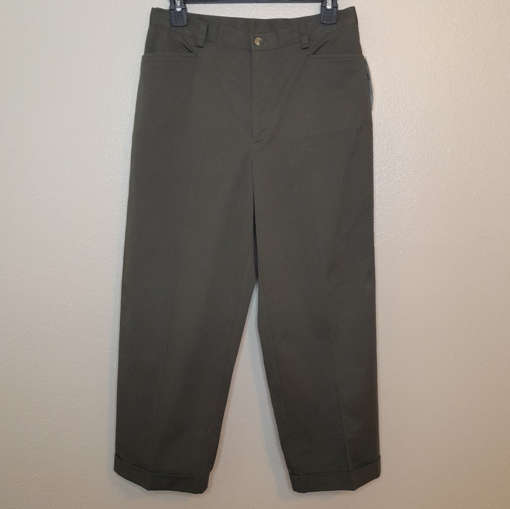Rafaella Women's Pants Comfort Stretch Army Green Straight Leg Size 6 NWT